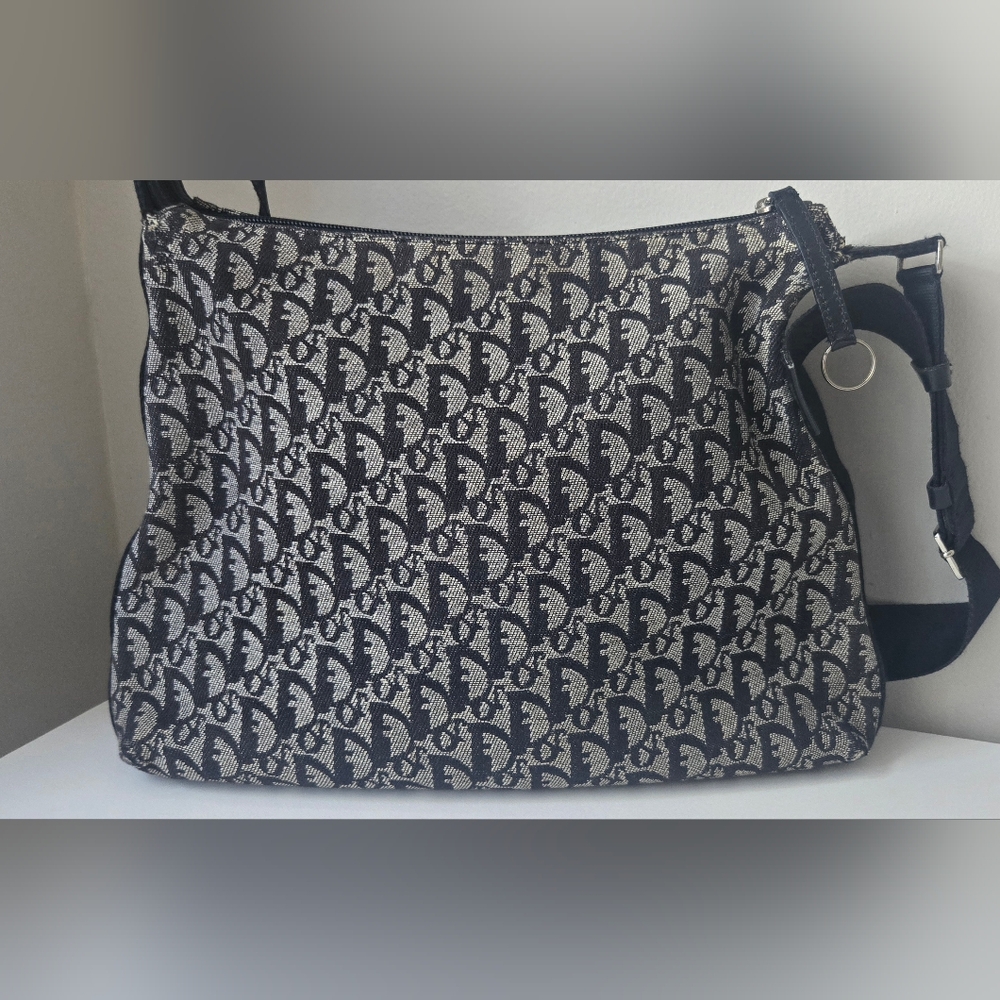 Christian Dior Trotter Canvas Crossbody Zip Tote
